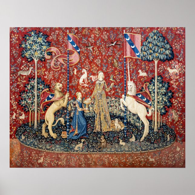 Póster Dama y unicornio, sabor (Frente)
