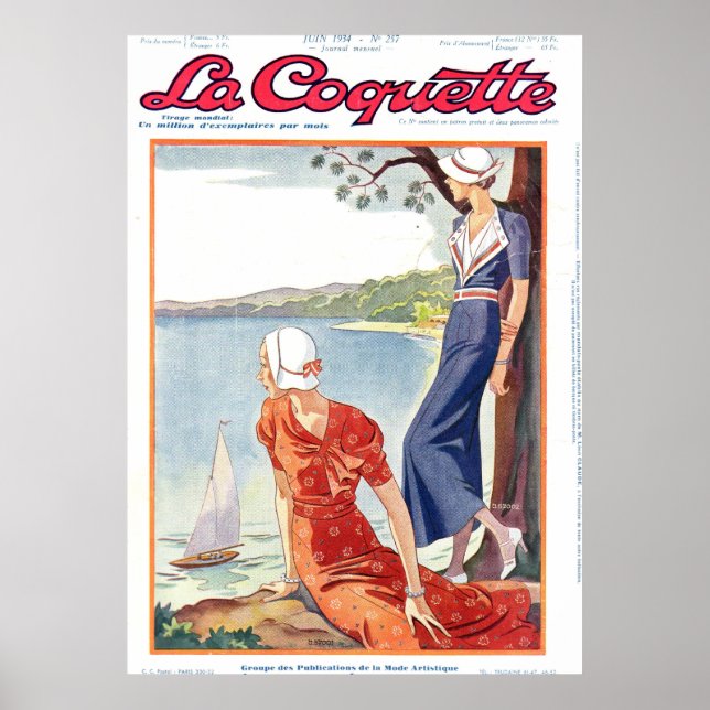 Póster Damas de Coquette sobre el lago (Frente)