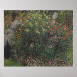 Póster Damas de flores Monet 1875