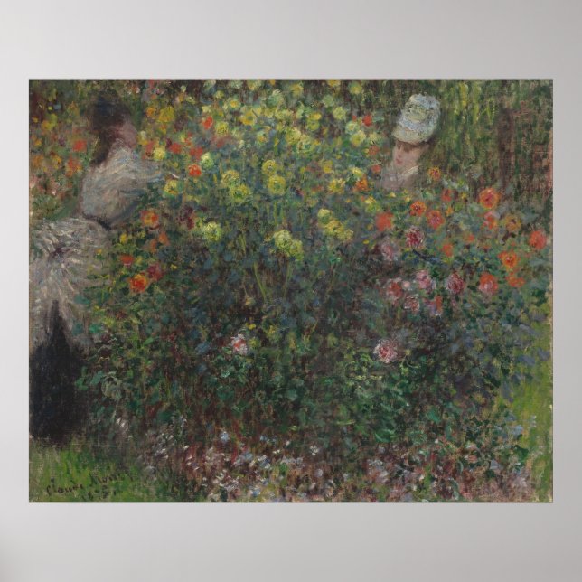 Póster Damas de flores Monet 1875 (Frente)