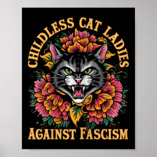 Póster Damas de gato contra el presidente fascista Kamala