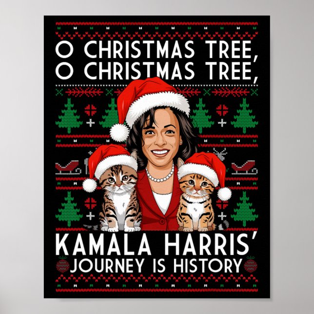 Póster Damas De Gato De navidades Para Kamala Santa Ornam (Frente)