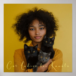 Póster Damas de gato para Bella Artes de Kamala