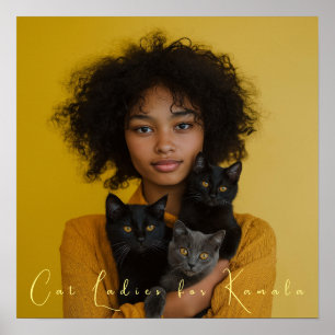 Póster Damas de gato para Bella Artes de Kamala