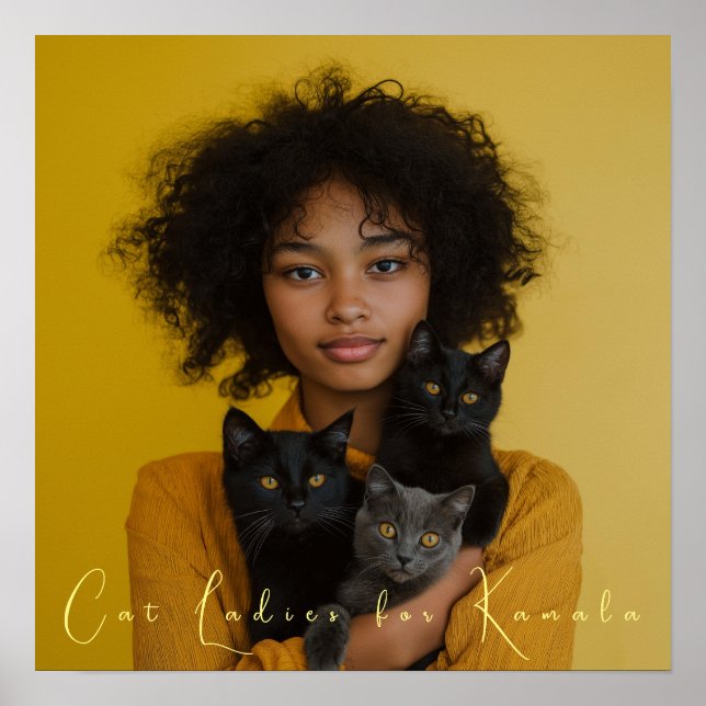Póster Damas de gato para Bella Artes de Kamala (Frente)