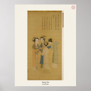 Póster Damas de la corte de Shu - Tang Yin, dinastía Ming