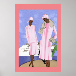 Póster Damas de la playa de los años 20