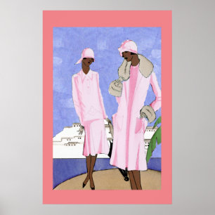 Póster Damas de la playa de los años 20