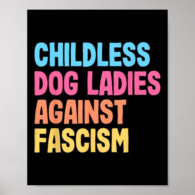 Póster Damas de perro contra el fascismo Kamala Harris (Frente)