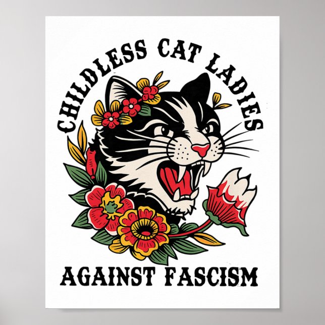 Póster Damas del gato contra el fascismo feminista (Frente)