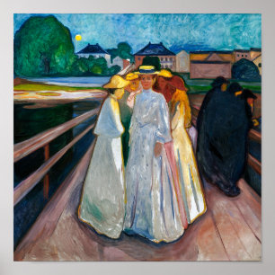 Póster Damas en el puente   Edvard Munch  