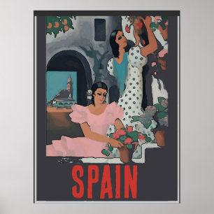 Póster Damas españolas, añadir texto