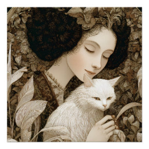 Póster Damas & Gatos – Colección de Retratos Vintage 1