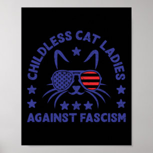 Póster Damas Gatunas sin Hijos Contra el Fascismo Gato Di