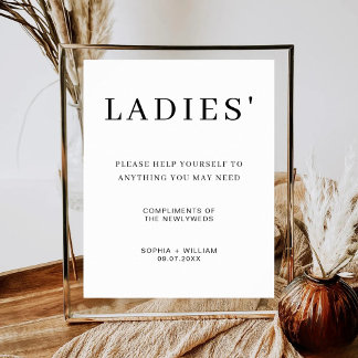 Póster Damas minimalistas renuevan el baño de la boda
