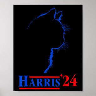 Póster Damas Para Kamala, Divertido Gato 2024 Presidente