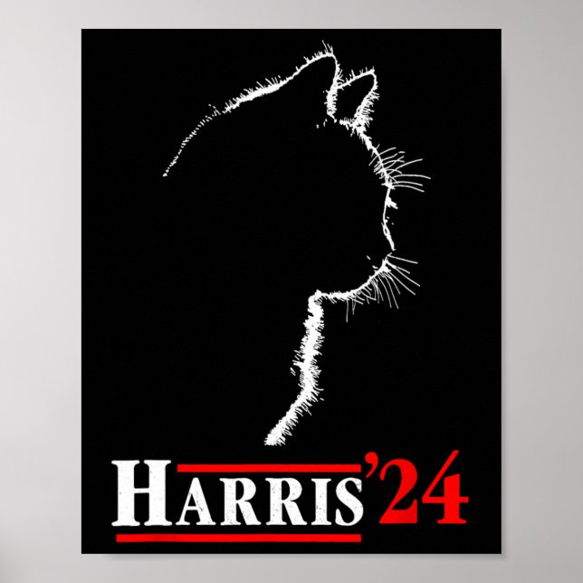 Póster Damas Para Kamala Funny Cat 2024 Presidente Kamala (Frente)