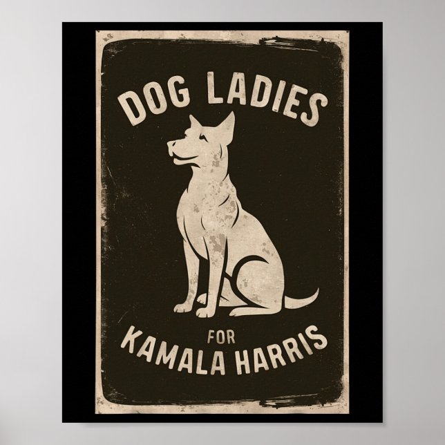 Póster Damas Perros Para Kamala Harris (Frente)
