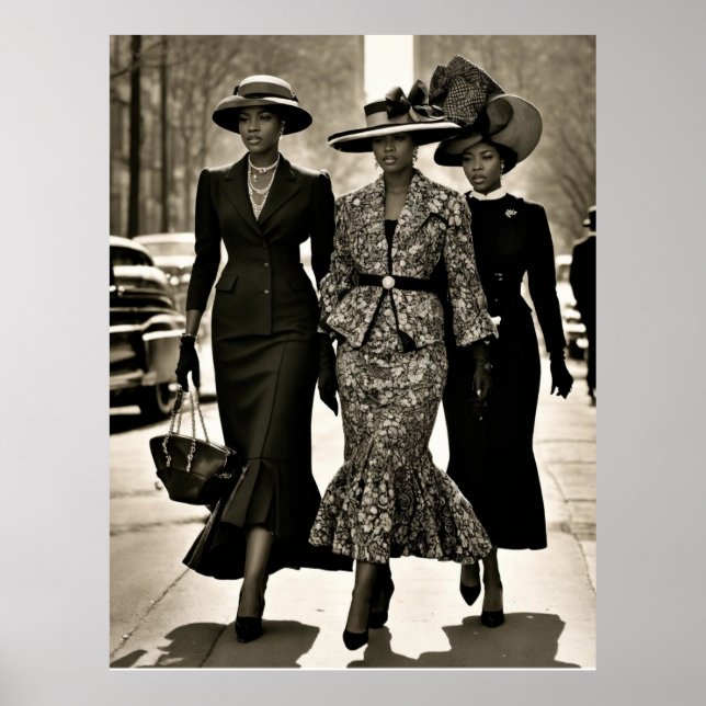 Póster Damas Sofisticadas del Renacimiento de Harlem (Frente)