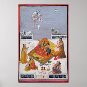 Póster Damas viendo palomas, 1770