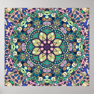 Póster Damasco de época: elegante patrón sin foco