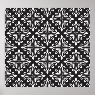 Póster Damasco elegante: Art Deco floral