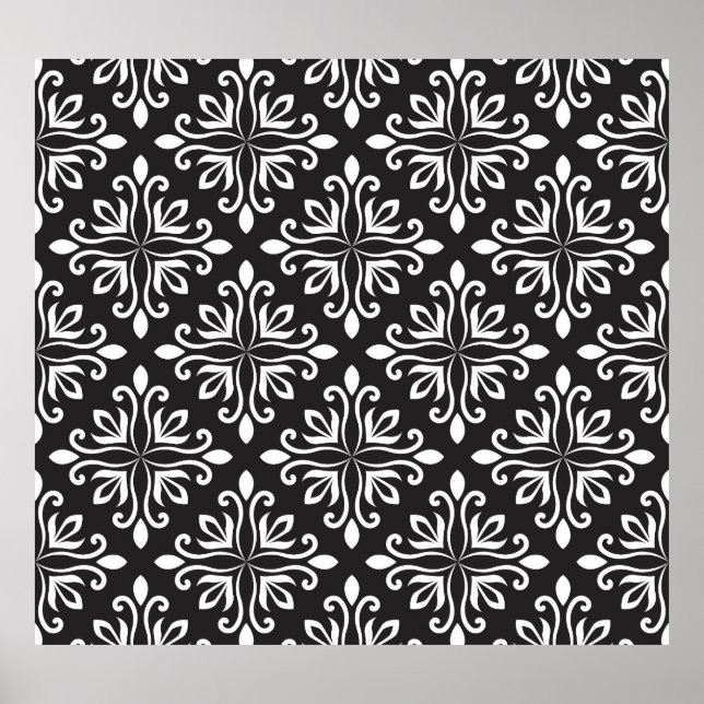 Póster Damasco elegante: Art Deco floral (Frente)