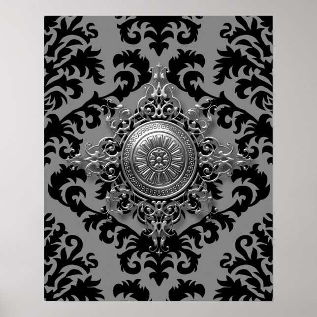 Póster Damask Design, Medallón Filigree (Frente)
