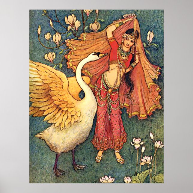 Póster Damayanti y el cisne (Frente)