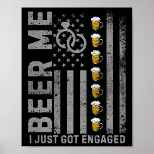 Póster Dame Cerveza Acabo de Comprometerme Vintage Bander