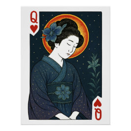 Póster Dame der Herzen – Japan Geisha 
