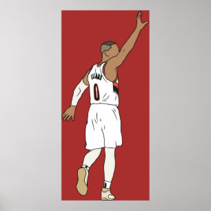 Póster Damian Lillard Waves Adiós