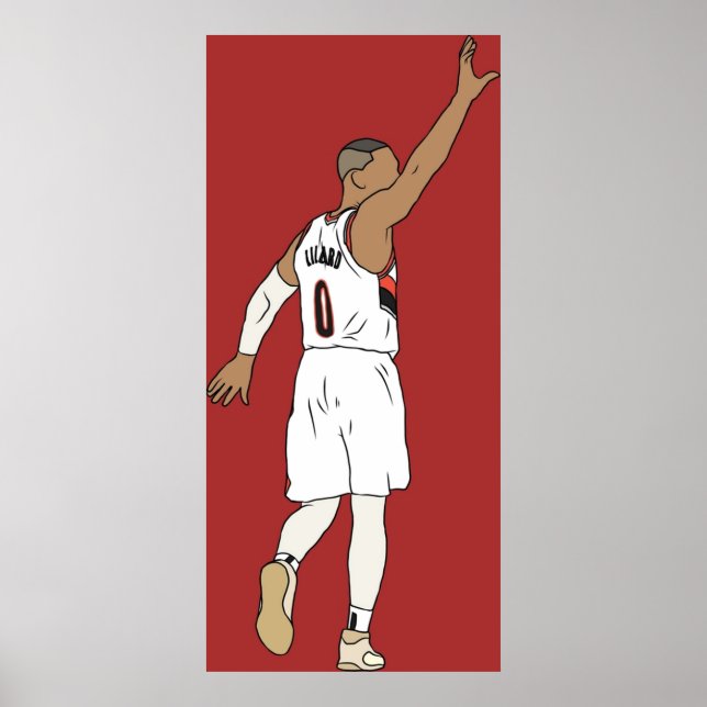 Póster Damian Lillard Waves Adiós (Frente)