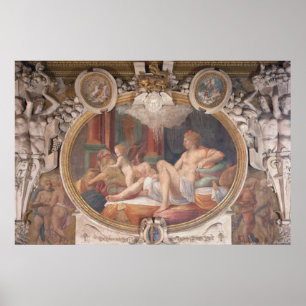 Póster Danae que recibe la ducha del oro