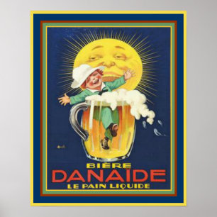 Póster Danaide - Anuncio de cerveza francesa de época 16x