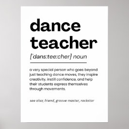 Póster Dance: Apreciación del profesor de danza regalo de