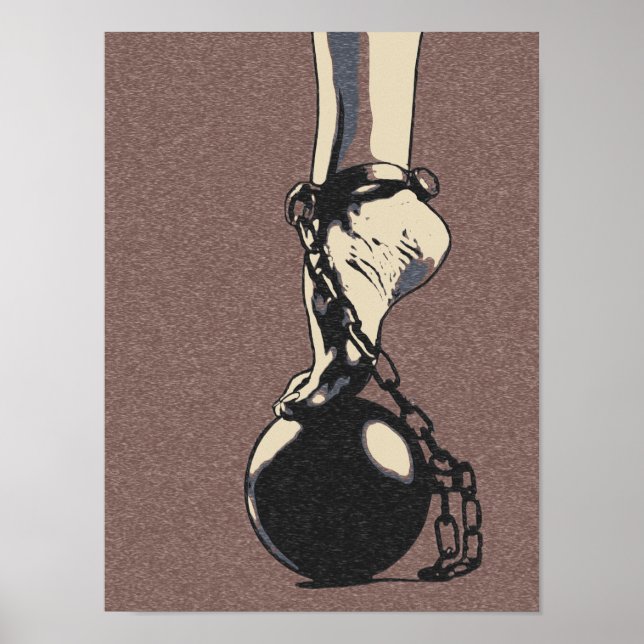 Póster Dance babe, Dance! Submissive girl feet cuffed (Frente)