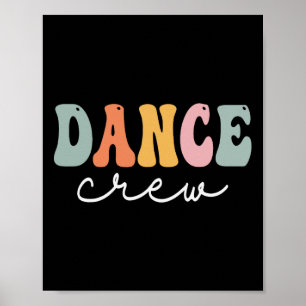 Póster Dance Crew Retro Groovy Vintage Feliz Primer Día D