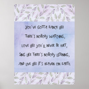 Póster Dance like nobody is watching