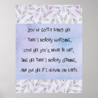 Póster Dance like nobody is watching