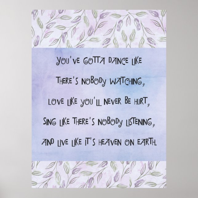 Póster Dance like nobody is watching (Frente)
