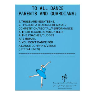 Póster Dance Parent Reminder Sheep Sky Blue