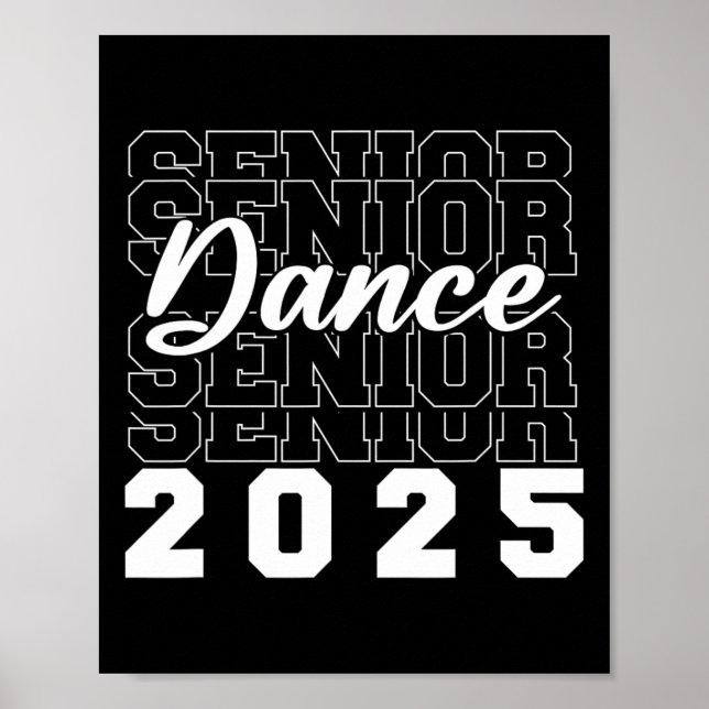 Póster Dance Senior 2025 Cl De 2025 Graduado Fiesta (Frente)