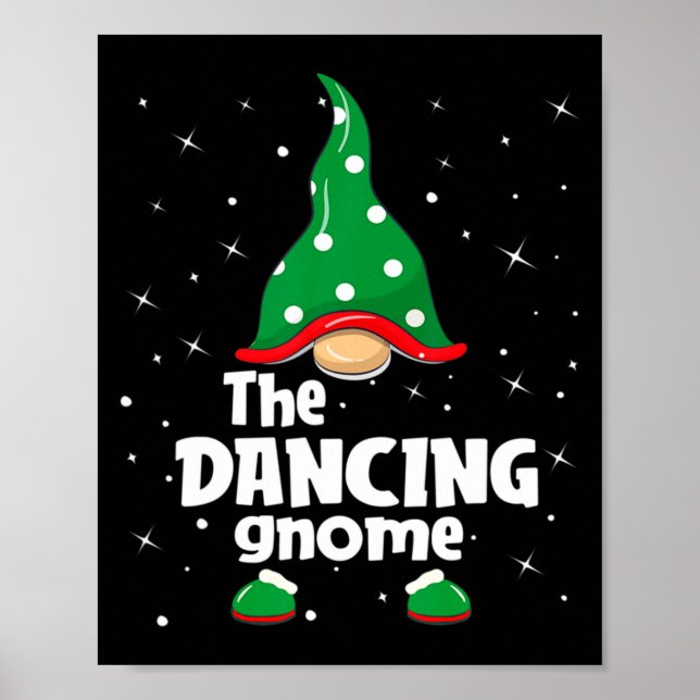 Póster Dancing Gnome Family Matching Christmas Funny Paja (Frente)