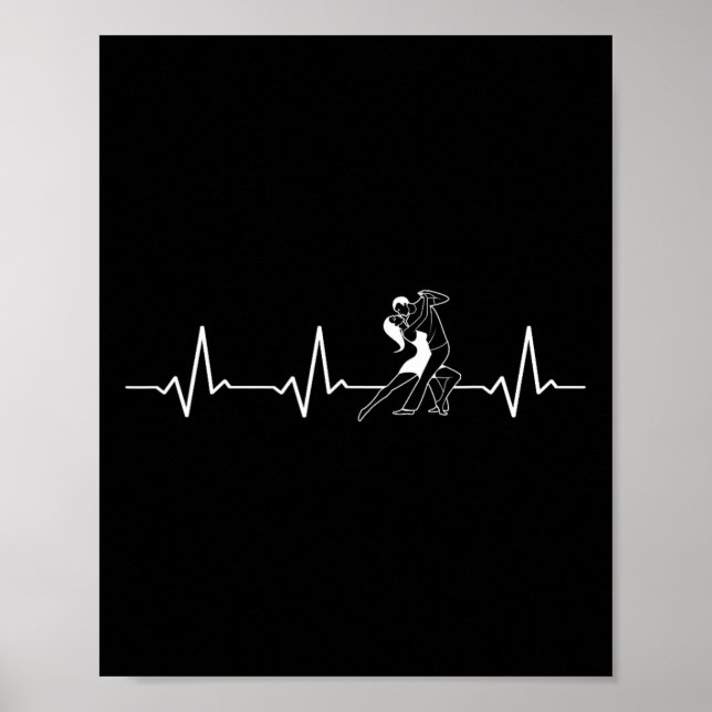 Póster Dancing Heartbeat Rumba Salsa Cha Jive Bachata (Frente)