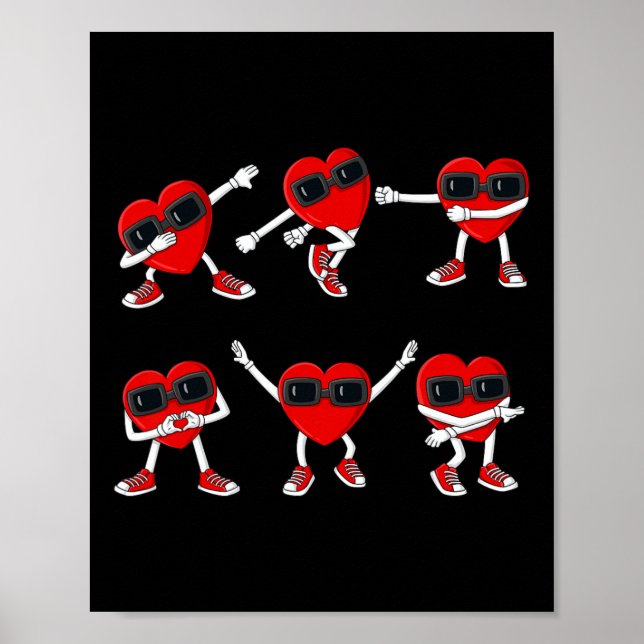 Póster Dancing Hearts Dance Challenge Niños Día de San Va (Frente)