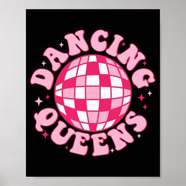 Póster Dancing Queen Retro Bridesmaids Disco Bachelo de l (Frente)