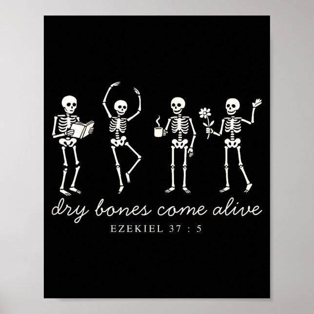 Póster Dancing Skeleton Dry Bones Come Alive Christian Ha (Frente)
