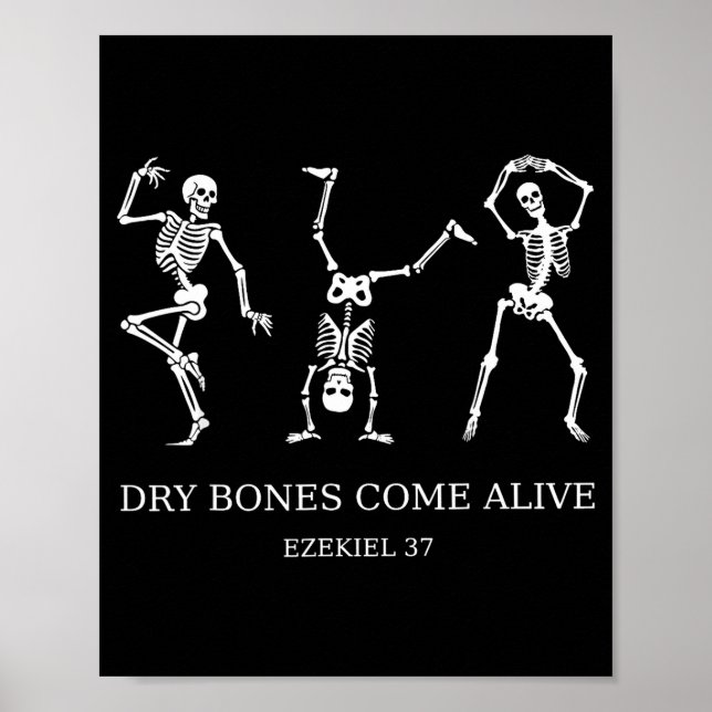 Póster Dancing Skeleton Dry Bones Come Alive Christian Ha (Frente)