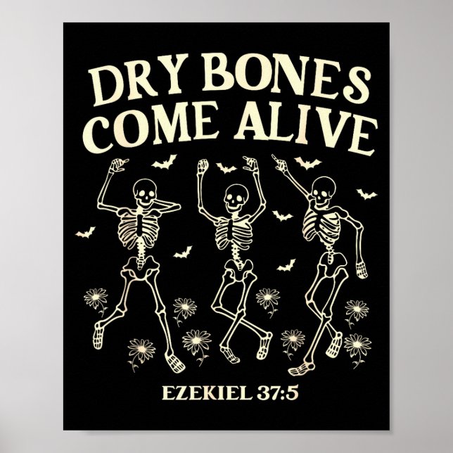 Póster Dancing Skeleton Dry Bones Come Alive Christian Ha (Frente)